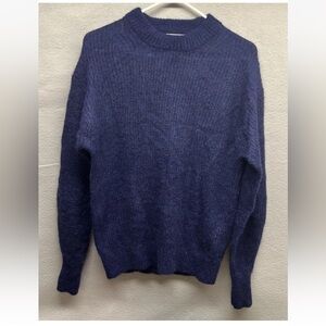 Everlane Alpaca Wool Blend Crewneck Sweater Navy Blue Size Small